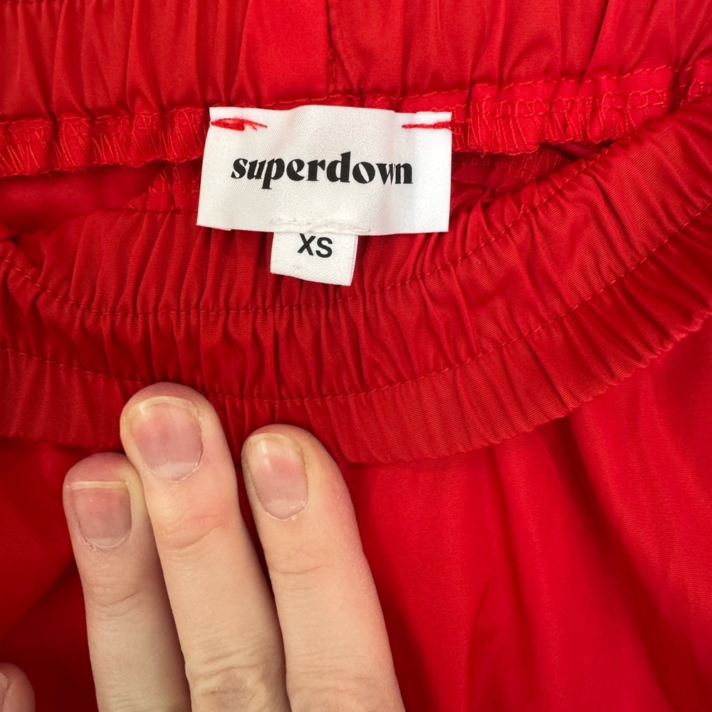 Superdown Jorja Windbreaker Joggers Red Ripstop Cargo Pockets Size XS - Picture 8 of 9